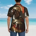 thumbnail image 6 of Daiia Medieval Knight Dog Hawaiian Shirt for Men Gentle Cotton Regular Short Sleeve Casual-Large, 6 of 9