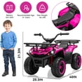 thumbnail image 7 of Yexmas 24V Kids ATV,Electric ATV for Kids 4 Wheelers Quad Car Toy, Ride On Toy Car As Gift for Kids,Pink, 7 of 7