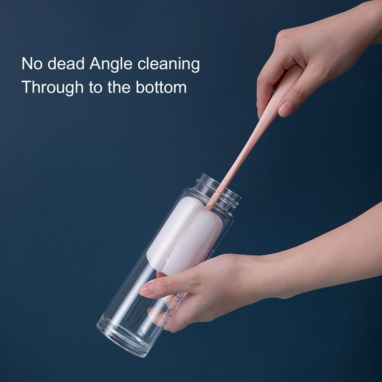 Hand Holding Sponge Cleaning Brush Cleaner Coffee Glasses Pot Milk