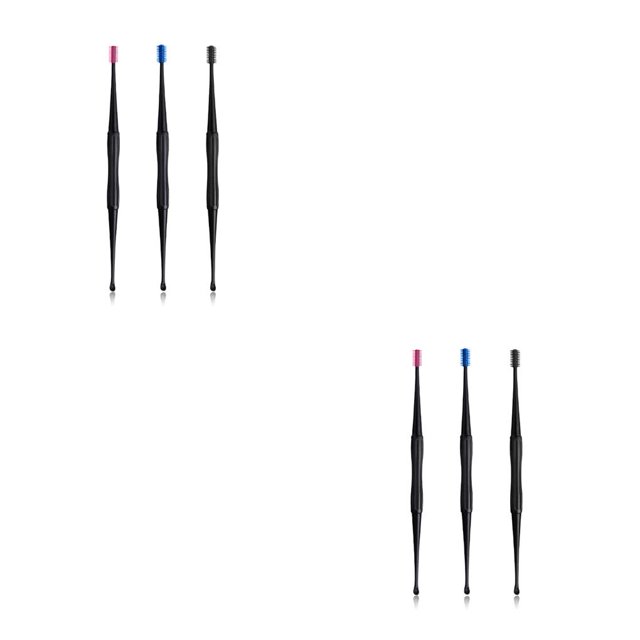 Soidarity Removedor de cera para los oídos, 3 uds., Flexible, de doble cabeza, para el cuidado de la salud, de viaje, para el hogar, limpieza de cera para Cuchara de oreja 2piezas Soidarity CBP189033