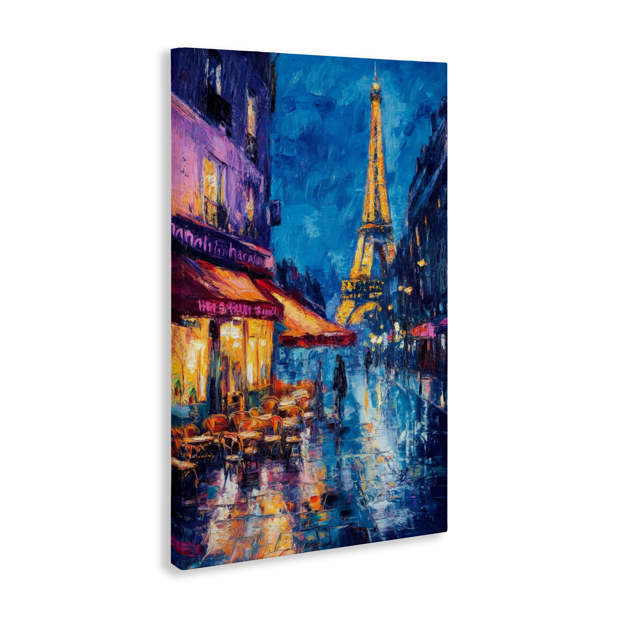 Stupell Industries Dusk Paris Street Scene Canvas Wall Art, design by Petal Prints Design