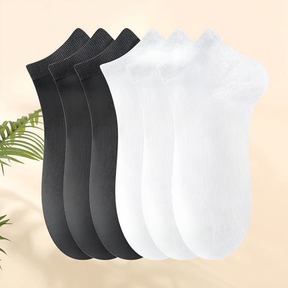 TELOLY Socks for Men Size 13-15 Cotton Breathable Ankle Socks Men Thin 6 Pairs Athletic Socks Men's Ankle Athletic Socks