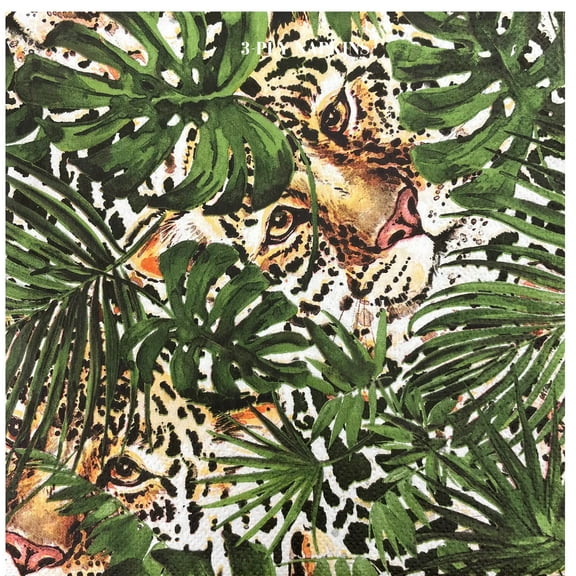 Keep Unique Decoupage Tigers Paper Napkins, Decorative Tigers Napkin, Assorted Color, 20/Pack
