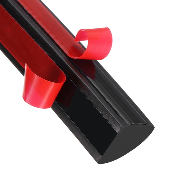 Uxcell 1/2"x1/2"x39" Moldura de pared flexible de esquina redonda autoadhesiva doble negra