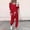 Red, variant on Moxiu Women's 2 Piece Spring Color Block Sweat Set - Long Sleeve Wide Leg Sweatpants Lounge Outfit Gray,XL