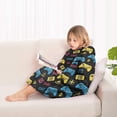thumbnail image 4 of Yellow Blue Controllers Games Icons Black Pattern Blanket Hoodies for Kids 6-13YR Oversize Wearable Blanket Hoodies for Boys Girls Teens, 4 of 7