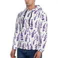 thumbnail image 2 of KLL Lavender Flowers Print Mens Hoodie Long Sleeve Casual Pullover Hooded Sweatshirt Fashion Drawstring Hoodies with Pocket-XX-Large, 2 of 6