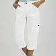 thumbnail image 5 of ABATAB Womens Capris with Pockets Loose Fit Casual Capri Pants Dressy Lightweight Baggy Cargo Cropped Trousers for Hiking, 5 of 7