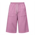thumbnail image 7 of Men's Baggy Sweat Shorts Lightweight Under Knee Casual Drawstring Y2K 3/4 Shorts Loose Fit Gym Shorts, 7 of 7
