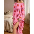 thumbnail image 3 of Plus Size Nightgowns: Syphorium Womens Nightgowns Plus Size Loose Casual Dropped Shoulders Dress Oversized Print Womens Loungewear with Pocket, One Size, 3 of 4