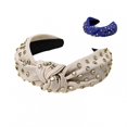thumbnail image 1 of Hair Hoop Fabric-covered Stable Practical Wide Brim Shiny Rhinestone Hair Band Headwear, 1 of 8