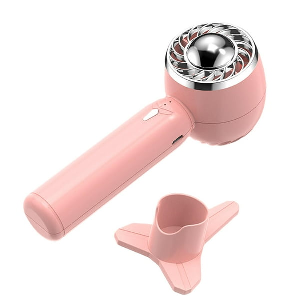 Ventilador de mano recargable por USB, ventilador personal para coche, interior y exterior, hogar. Rosa