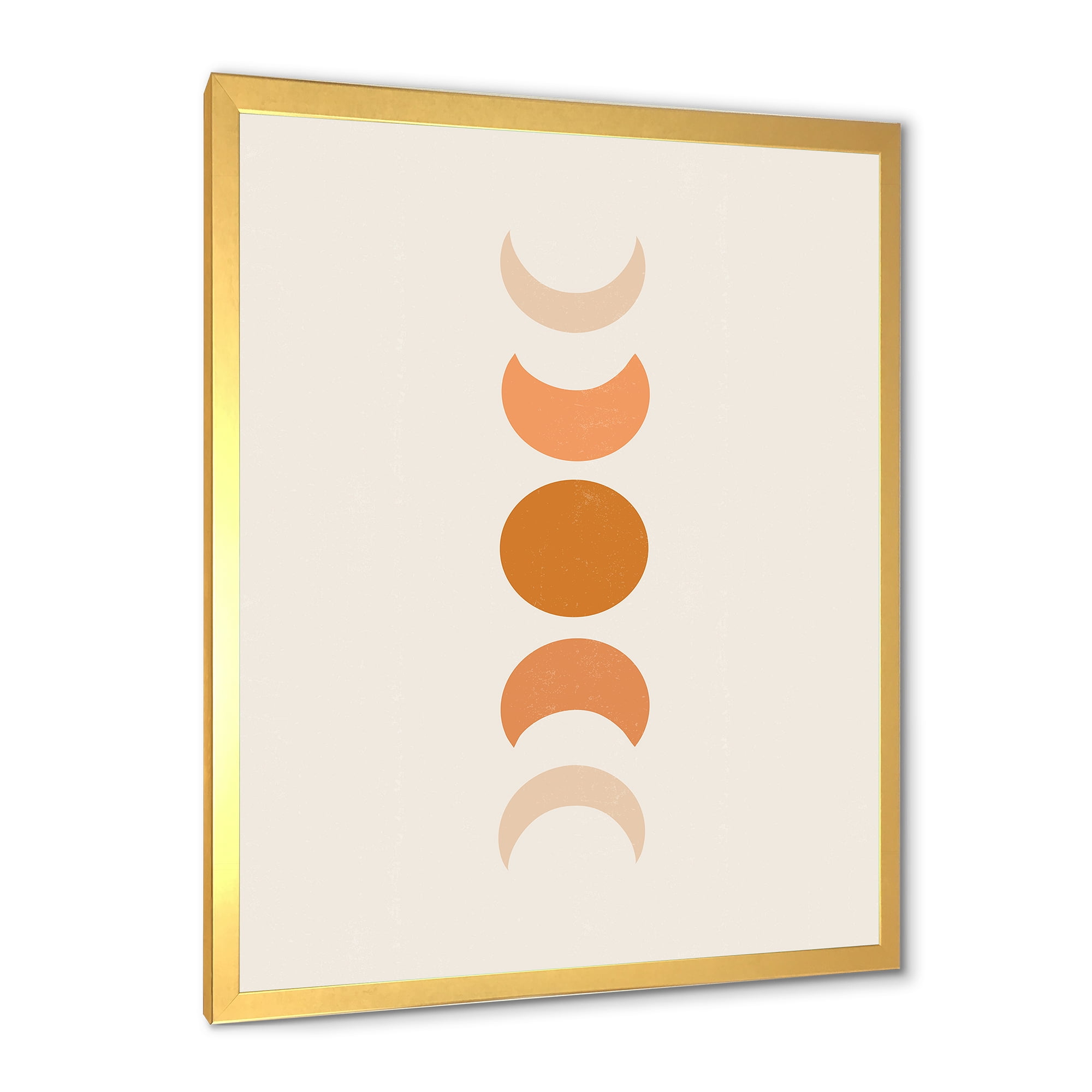 Designart 'Minimalist Different Moon Phases' Modern Framed Art Print