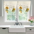 thumbnail image 4 of Yellow Sunflowers Balloon Curtains for Bedroom/Front Door/Bathroom, Daisy Bees Elegant Pastoral Floral Tie Up Curtains 63 Inch Length Light Filtering Kitchen Curtains Shades for Windows 46"x63", 4 of 8