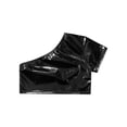 thumbnail image 3 of Sxiwei Kids Girls Boys Jazz Hip-hop Dance Top One Shoulder Metallic T-shirts Performance Costume Black 150, 3 of 4
