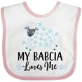 thumbnail image 3 of Inktastic My Babcia Loves Me Boys or Girls Baby Bib, 3 of 4