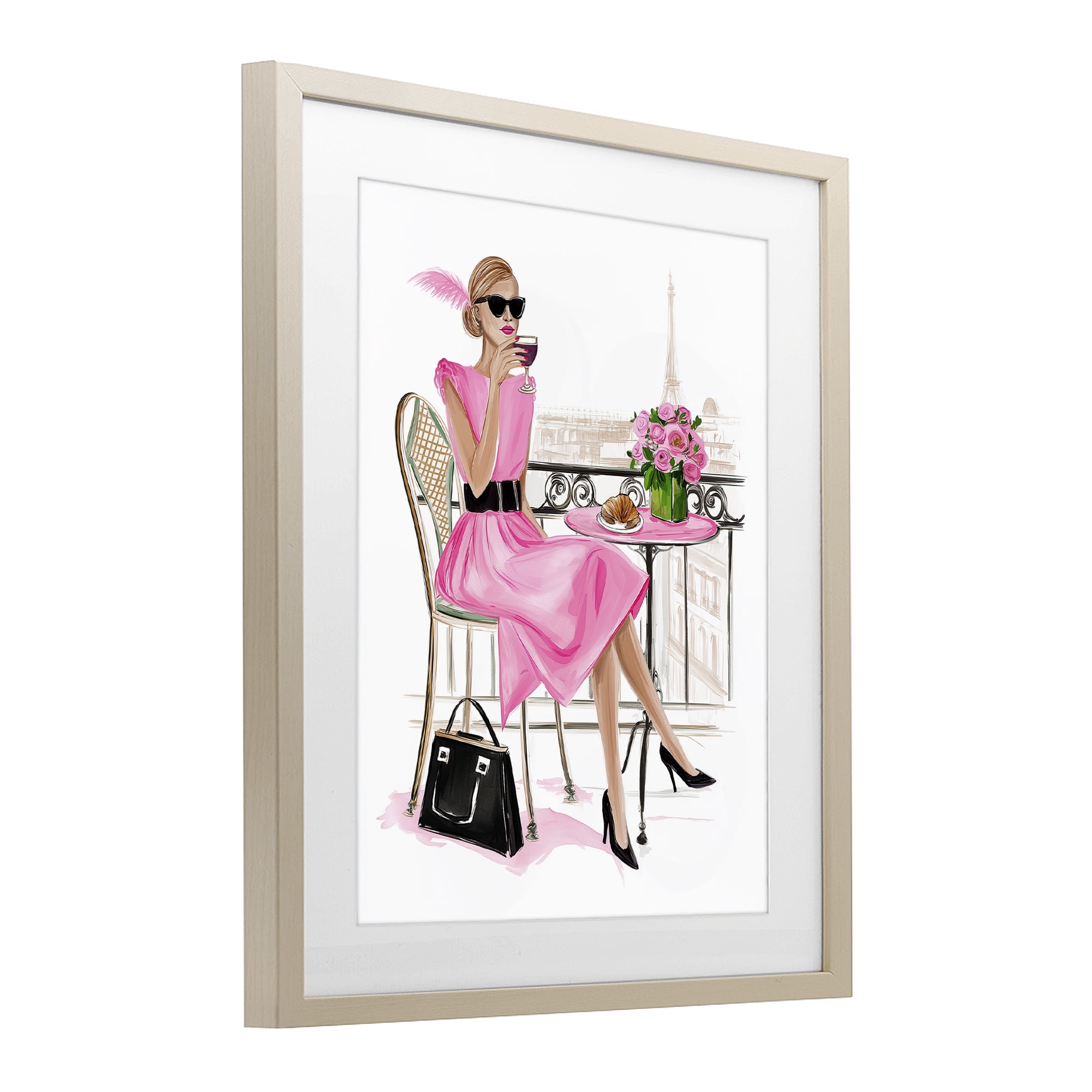 Stupell Industries Parisian Chic on Cafe Balcony Birch Framed Print Under Glass, design by Jess Stempel