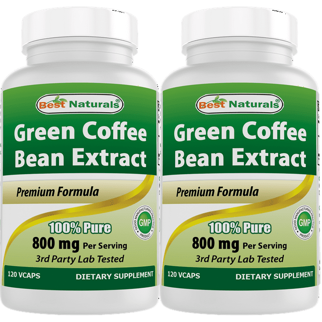 2 Pack Best Naturals Green Coffee Bean Extract 800 mg 120 Vegetarian