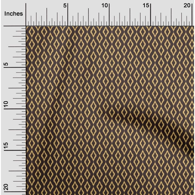 oneOone Tissu Popeline de Coton Imprimé Géométrique Ikat 1 Yard 56 Pouces de Large