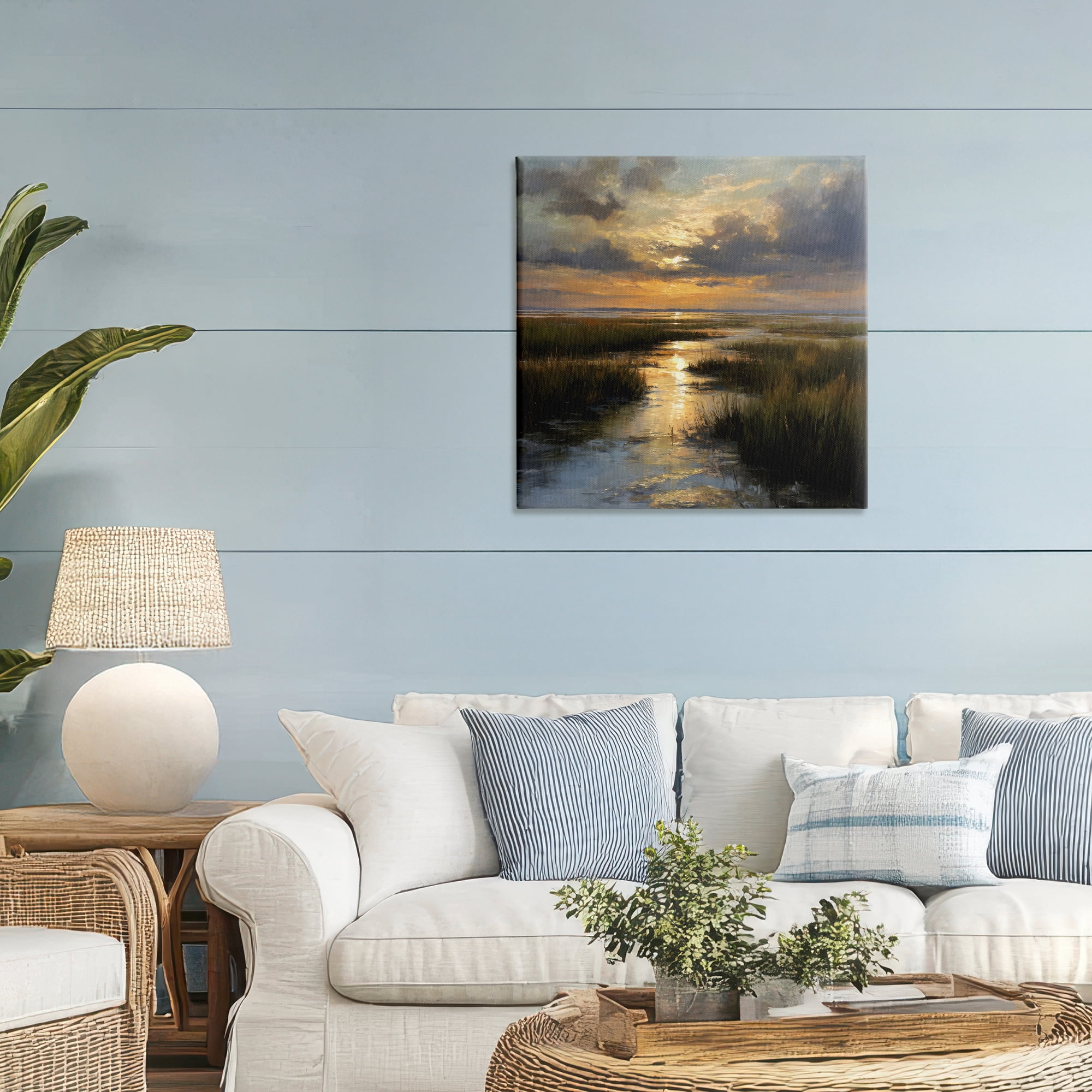Stupell Industries Sunset Over Marshland Canvas Wall Art, design by Petal Prints Design