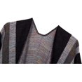 thumbnail image 3 of Châle à Blocs de Couleur pour Femmes, Poncho Cape Ouvert (Noir-Série 9), 3 of 6