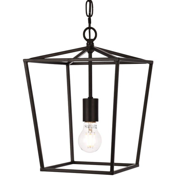 Maklaine Contemporary 1-Light Transitional Metal Pendant in Black