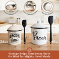 thumbnail image 3 of Bacon Grease Container with Strainer - With Food-Grade Silicone Spatula, 24oz Enamel Rustic Farmhouse Fat Container, Keeper, Recipes, Dishwasher Safe, 3 of 7