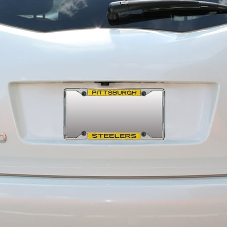 Pittsburgh Steelers Mirror With Color Letters License Plate Frame  -- - No