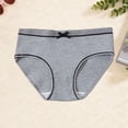 thumbnail image 4 of Babcutegg Girls Solid Color Ribbed Underwear with Bowknot Detail – Breathable Cotton Triangle Briefs for Everyday Wear and School Use Gray Size 8-10 Years, 4 of 5
