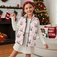 thumbnail image 3 of Xoenoiee Panda Paw Cherry Blossom Print Girls Fuzzy Fleece Vest Trendy Zip Up Sleeveless Sherpa Jacket Stand Collar Winter Coat Outerwear with Pockets, 2T, 3 of 7