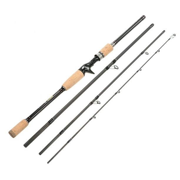 4 Sections Carbon Fiber Portable Baitcasting Spinning Fishing Rod Medium  Rod Fishing Pole for Saltwater and Freshwater 