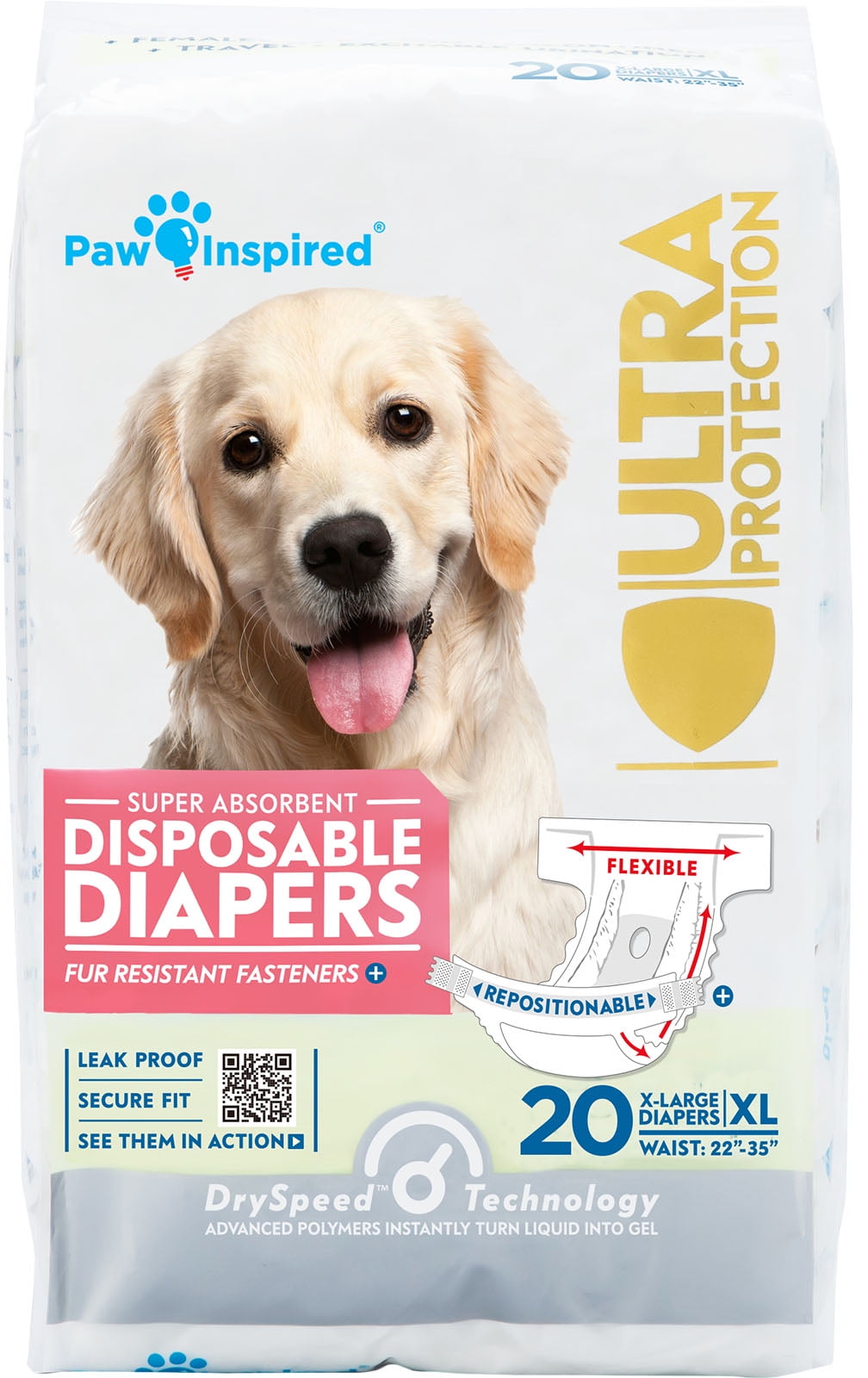 Paw Inspired Disposable Dog Diapers Female| Puppy ...