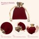thumbnail image 3 of Uxcell 12 Pcs Bolsa de Terciopelo con Cierre de Cordón, Bolsas de Regalo de Terciopelo para Fiestas de Boda, Empaque de Caramelos, Rojo Oscuro Dorado, 3 of 7