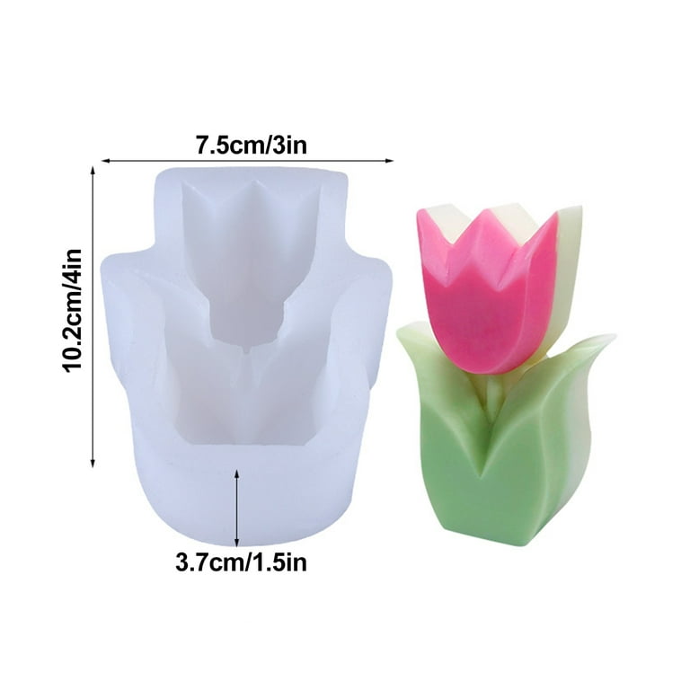 Garhelper Silicone Candle Mold,Silicone 3D DIY Hand-Made Flower Clay Mould  