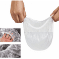thumbnail image 2 of 100pcs Disposable Transparent Waterproof Plastic Shower Caps, 2 of 5