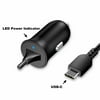 onn. 2.4A Car Charger Built-In USB-C Cable, Compatible for Galaxy S21/S20/S10,Note 20,10 and More, Black