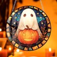 thumbnail image 6 of Halloween Stained Glass Suncatcher, Cute Ghost Pumpkin Window Hanging Decoration, Acrylic Window Hanging Fall Ornaments, for Kitchen Room Garden Office Halloween Decor Housewarming Gift Supplies, 6 of 6