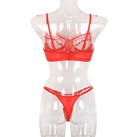 

Dido Women Hot Underwear Set Mesh Eyelashes Lace Bra Underpant Gift
