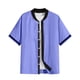 thumbnail image 1 of Camisas De Vestir Para Hombre Azul Nueva camisa suelta con botones y cuello de béisbol para hombre, camisa informal de talla grande a la moda, chaqueta (Purple, L), 1 of 5