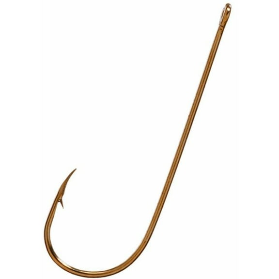 Eagle Claw  Aberdeen Light Wire Long Shank Fishing Hooks, Bronze - Pack of 50