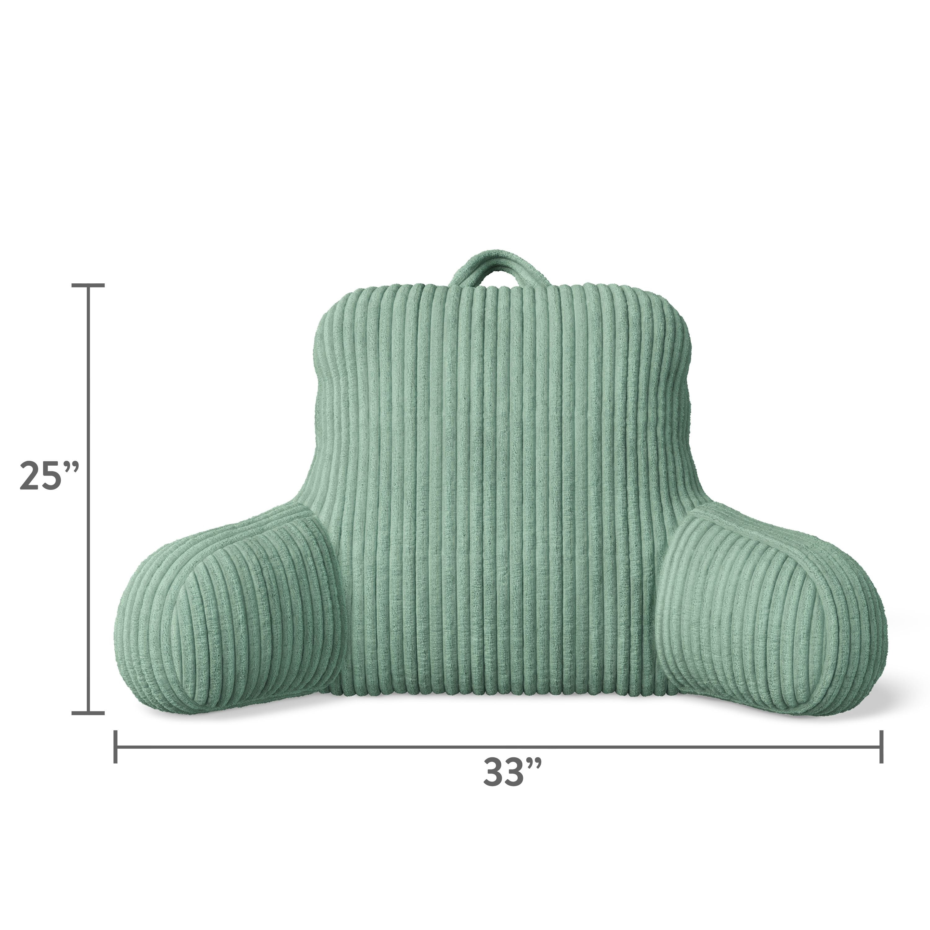 Mainstays Kids Ribbed Corduroy Plush Backrest Pillow, Light Green, 33 in x 13 in x 25 in