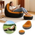 thumbnail image 1 of WIHJ Inflatable With Flocking Comfortable Adult Inflatable Vinyl Folding Recliner/air Mattress With Footstool And Air Suitable For Indoor And Outdoor Living, 1 of 6