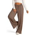 thumbnail image 5 of Wide Leg Sweatpants Female Baggy Drawstring Elastic High Waisted Palazzo Lounge Pants Brown S, 5 of 7