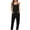 Black, variant on Diufon Rompers for Women V Neck Sleeveless Spaghetti Strap Overalls Pockets Solid Color Playsuit