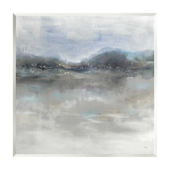 Stupell Industries Quiet Distant Landscape Misty Water Reflection Painting Unframed Art Print Wall Art, Design by K. Nari