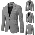 thumbnail image 2 of LIUJUNSHOP Men's Sport Coat Blazer Mens Autumn Winter Slim Fit Retro Plaid Suit Jacket with Buckle Pocket Formal Coat, 2 of 9