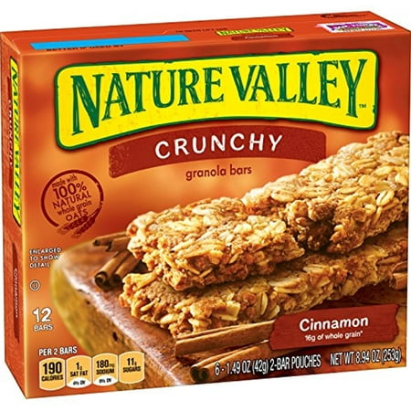 Nature Valley Granola Bars Crunchy Cinnamon 1.5 Oz 12 Ct (Pack Of 6)