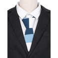 thumbnail image 4 of Corbatas de rayas para hombres INSPIRE CHIC para el Día del Padre, corbatas planas y delgadas de punto para negocios informales en azul oscuro, azul claro y blanco, talla única, 4 of 4