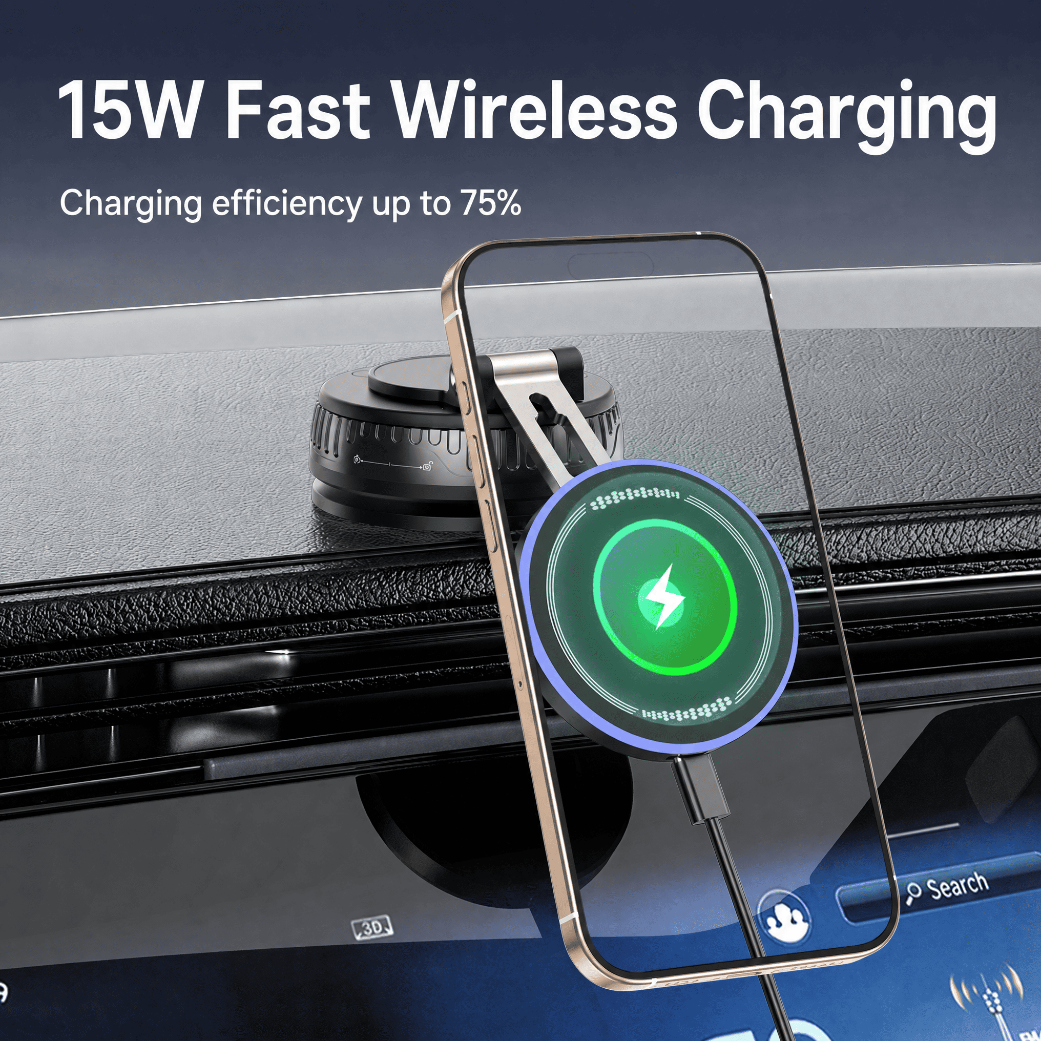 VAMOUT 15W Magnetic Wireless Car Mount Charger photo 2