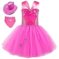 thumbnail image 2 of Película Barbi disfraz de vaquera para niñas ropa de fiesta de cumpleaños Rosa Margot Robbie Barbi Tutu princesa, 2 of 3